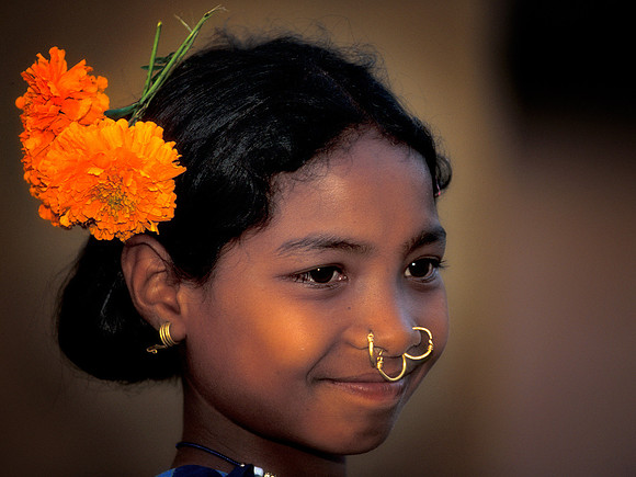 Flowers in her hair