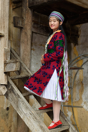 Standing on the stairs