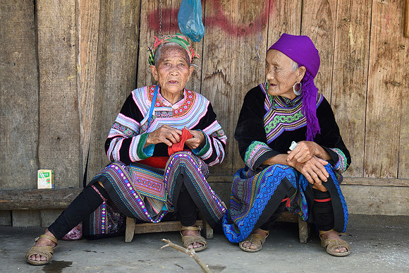 Flower Hmong Elderly Ladies