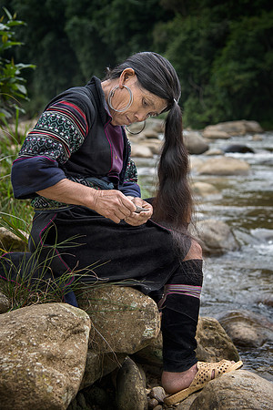 Nam Bung Combing Her Hair