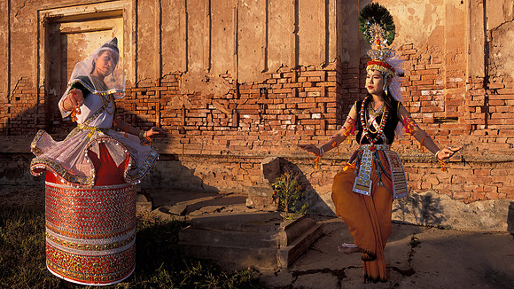 Cowherd maiden and Krishna