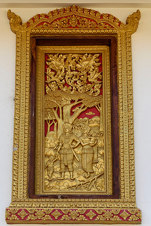 Carved gilded window