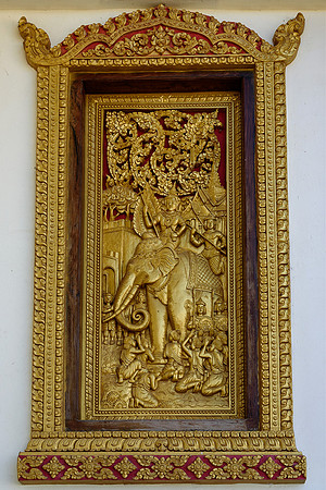 Carved gilded window
