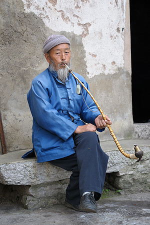 Bamboo pipe Tianlong village