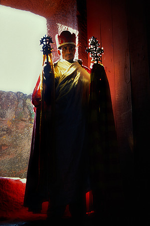 Priest in doorway