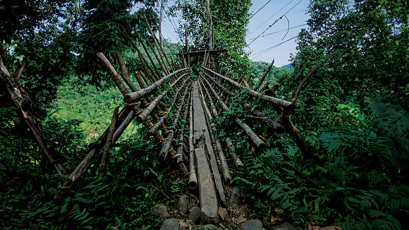 Entrance or Exit of cane bridge