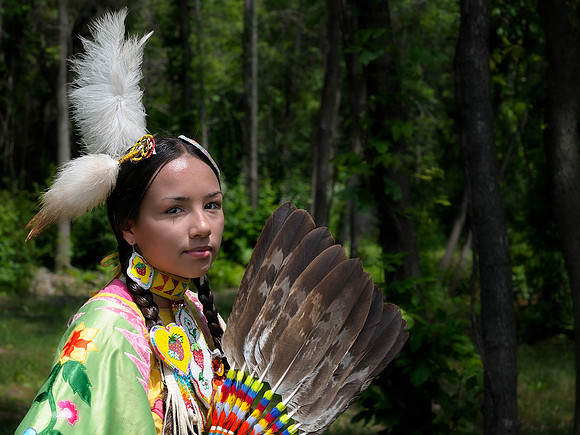 Young girl with fan